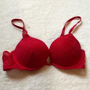 Bright red VS push up bra - 32C